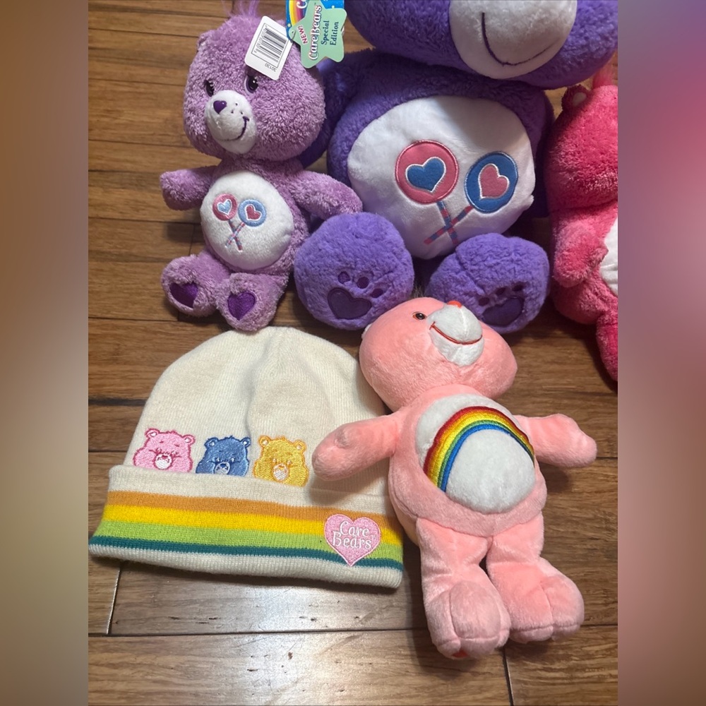 Care Bear Plush Lot Of 4 2002 2004 2015 Plus Freebie Beanie - Picture 3 of 12